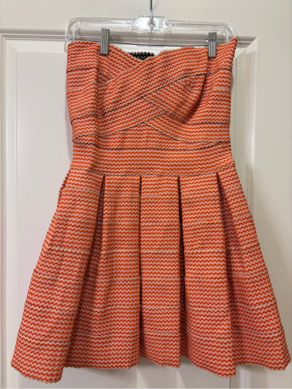 L’ATISTE by Amy Orange Strapless Cocktail Dress
